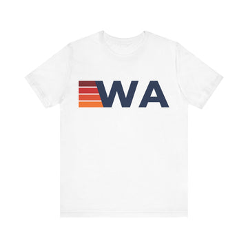 Buy white Washington Retro Stripes T-Shirt | Washington State Tee
