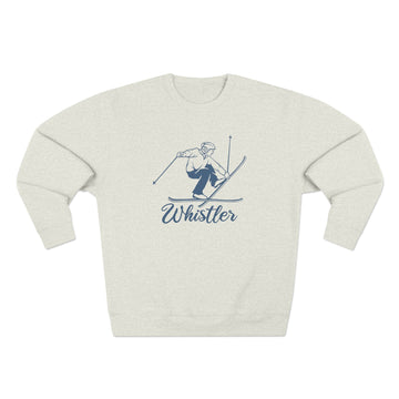 Buy oatmeal-heather Premium Whistler, Canada Vintage Snow Ski Sweatshirt