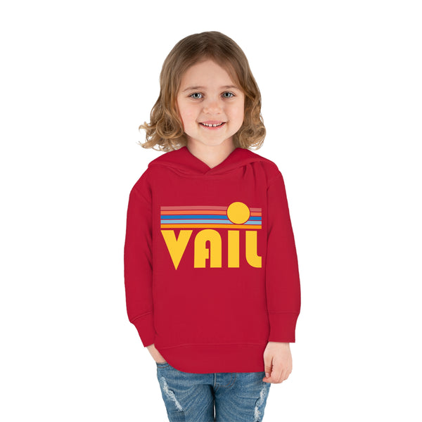 Vail, Colorado Toddler Hoodie - Retro Sunrise Unisex Vail Toddler Sweatshirt