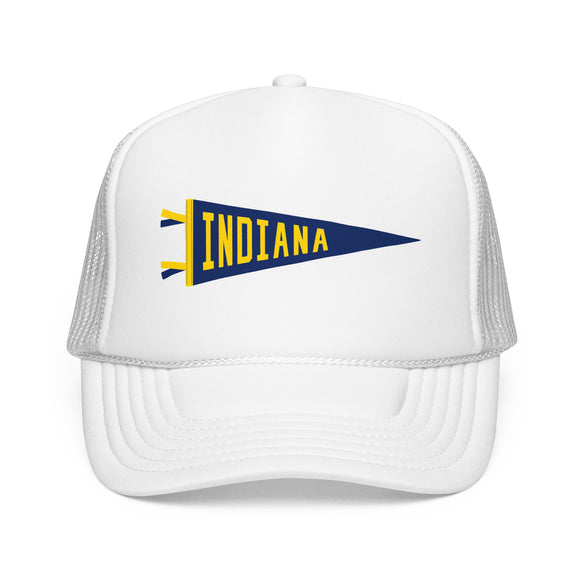 Indiana Pennant Trucker Hat — Retro Flag Foam Cap