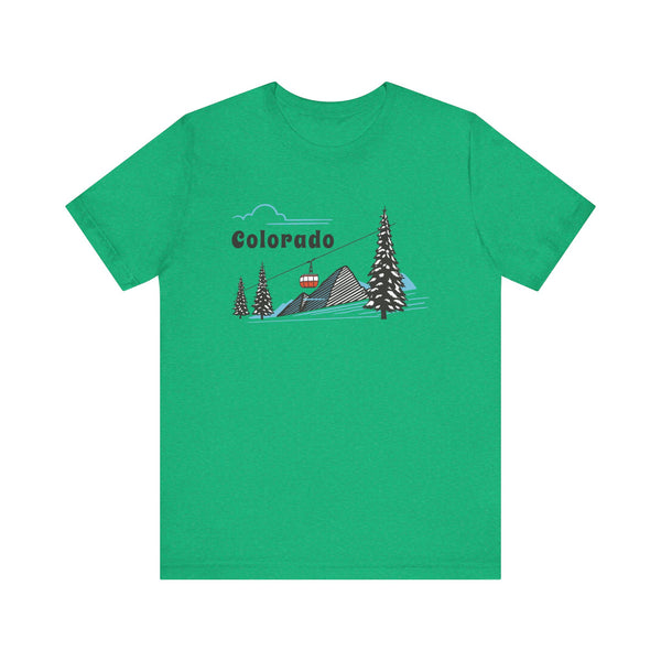 Colorado T-Shirt Retro - Adult Unisex Ski Mountain Gondola Colorado T Shirt