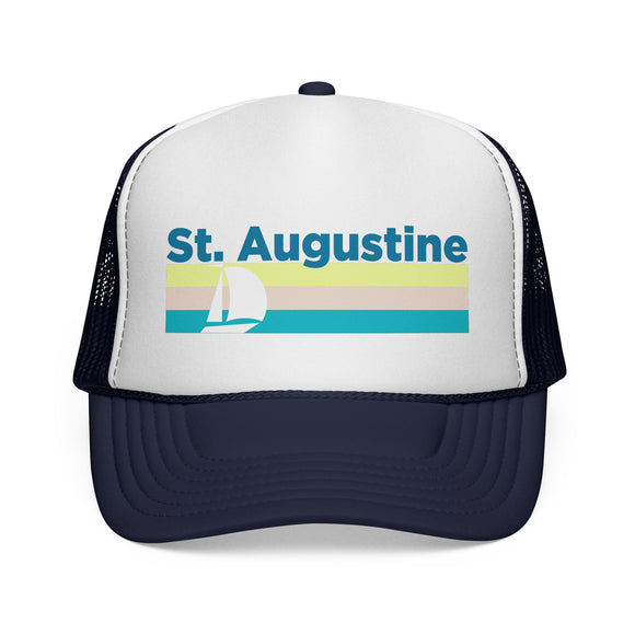St Augustine, Florida Retro Sailboat Trucker Hat