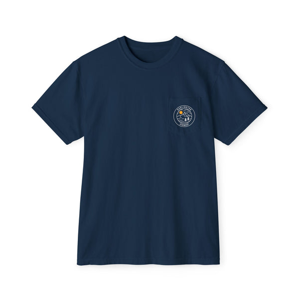 Burlington, Vermont Pocket Tee Shirt, Garment-Dyed Shirt, Mountain Graphic Tee, Comfort Colors