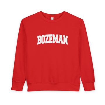 Buy red Bozeman, Montana Toddler Sweatshirt - Bozeman Toddler Crewneck Sweatshirt