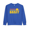 Banff, Canada Toddler Sweatshirt - Retro Sun Banff Toddler Crewneck Sweatshirt