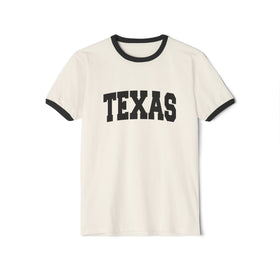 Texas Cotton Ringer Graphic Tee - Unisex Texas T Shirt, Vintage Style Tee, Men's/Women's Tee - 0