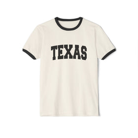Texas Cotton Ringer Graphic Tee - Unisex Texas T Shirt, Vintage Style Tee, Men's/Women's Tee