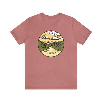 Buy heather-mauve West Virginia T-Shirt - Unisex West Virginia Shirt