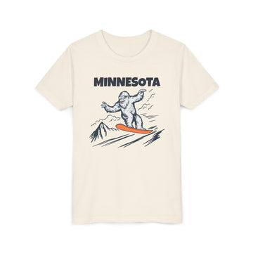 Minnesota Yeti Snowboard Youth Tee - Kids Skiing Shirt