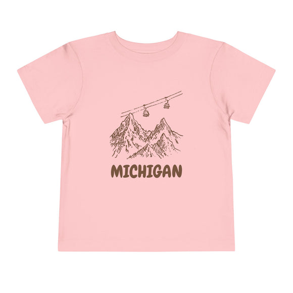 Michigan Toddler T-Shirt — Vintage Gondola Ski Mountain Tee