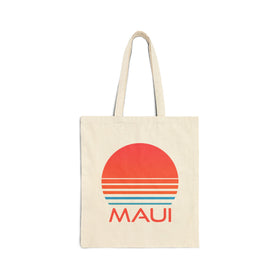 Maui, Hawaii Retro 80s Cotton Canvas Maui Tote Bag