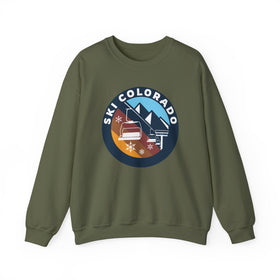 Buy military-green Colorado Sweatshirt - Ski Lift Colorado Crewneck Sweatshirt
