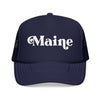 Kids Maine Trucker Hat Foam - Youth Snapback Cap on white background