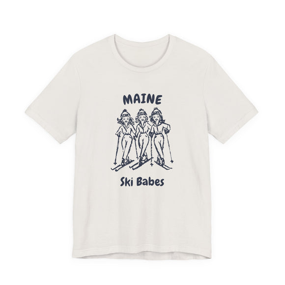 Maine Ski Babes T‑Shirt — Retro Skiing Graphic Tee