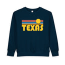 Texas Toddler Sweatshirt - Retro Sun Texas Toddler Crewneck Sweatshirt-4
