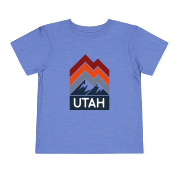 Buy heather-columbia-blue Utah Toddler T-Shirt - Retro Palm Tree Unisex Toddler Utah Shirt