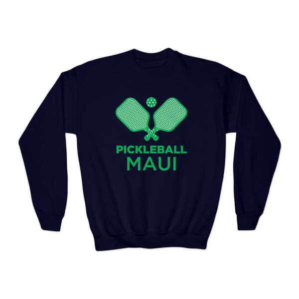Maui, Hawaii Youth Sweatshirt - Pickleball Unisex Kid's Maui Crewneck Sweatshirt