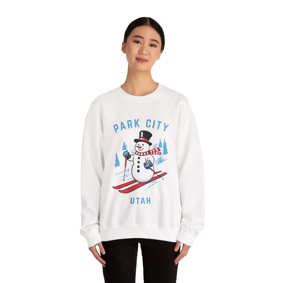 Park City, Utah Sweatshirt - Ski Snowman Graphic Crewneck
