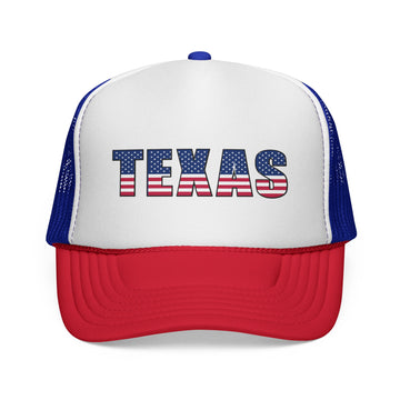 Buy blue-red Texas Stars and Stripes Trucker Hat | Patriotic State Flag Cap