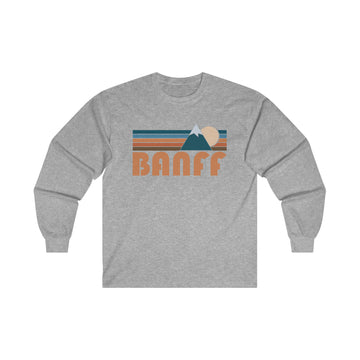 Buy sport-grey Banff, Canada Long Sleeve Shirt - Retro Unisex Banff Long Sleeve Tee