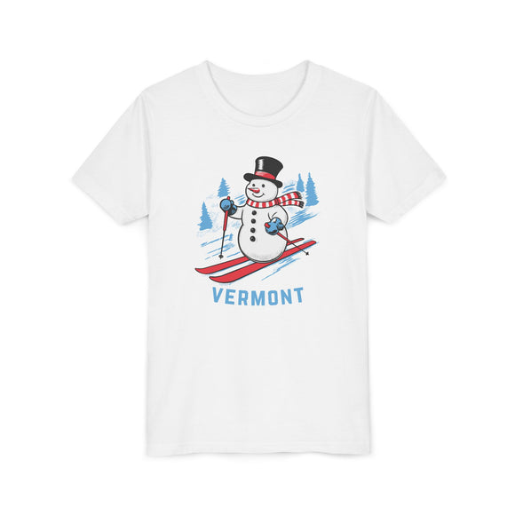 Vermont Youth Skiing Snowman Tee - Kids T Shirt