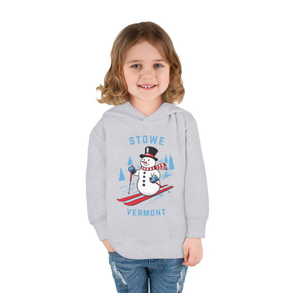 Stowe, Vermont Toddler Hoodie - Unisex Stowe Skiing Snowman Sweatshirt