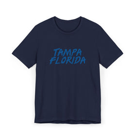 Buy navy Tampa T-Shirt | 100% Cotton Retro Florida Tee