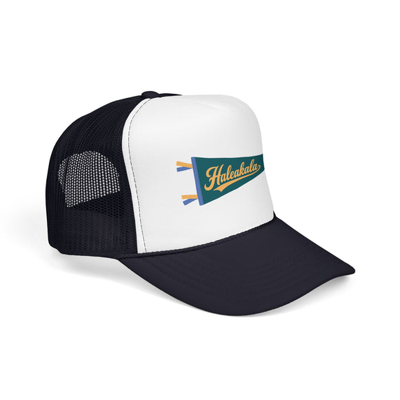 Haleakala National Park Pennant Trucker Hat — Vintage Foam Mesh Cap