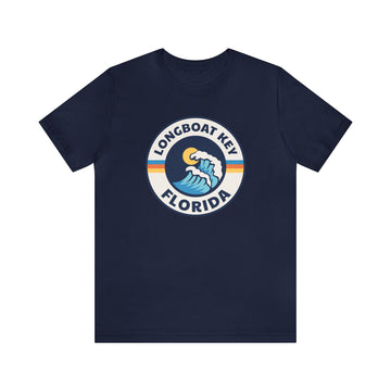 Buy navy Longboat Key, Florida T-Shirt - Unisex Longboat Key Shirt - Wave Circle