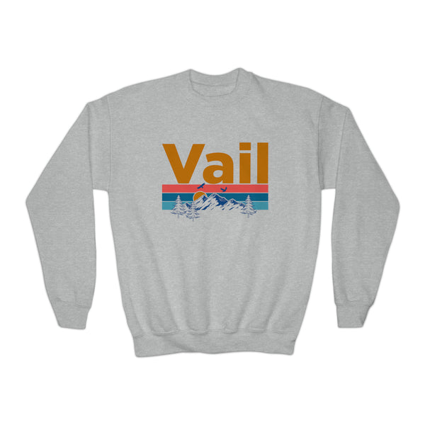 Vail, Colorado Youth Sweatshirt - Unisex Kid's Vail Crewneck Sweatshirt