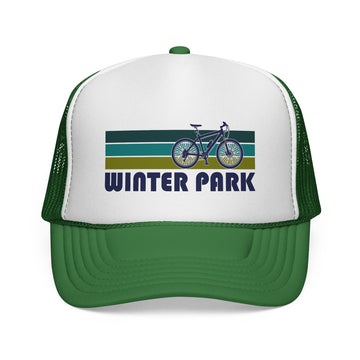 Winter Park, Colorado Retro Bike Trucker Hat - Vintage Style Winter Park Cap - 0