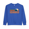 Idaho Toddler Sweatshirt - Retro Mountain Idaho Toddler Crewneck Sweatshirt