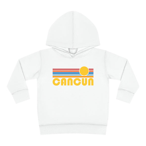 Cancun, Mexico Toddler Hoodie - Retro Sunrise Unisex Cancun Toddler Sweatshirt