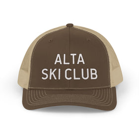 Buy brown-khaki Alta, Utah Snapback Trucker Cap - Embroidered Alta Hat