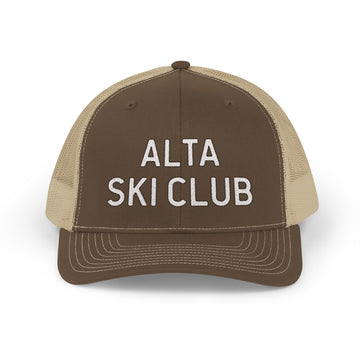 Buy brown-khaki Alta, Utah Snapback Trucker Cap - Embroidered Alta Hat