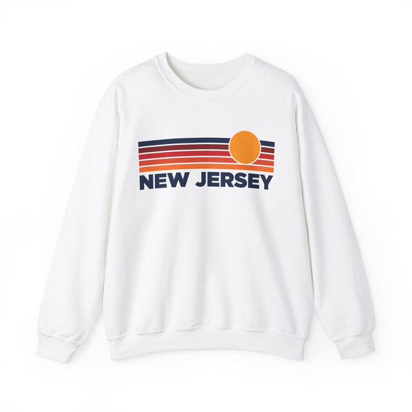 New Jersey Sweatshirt Retro Sun Unisex - Vintage New Jersey Inspired Warm Pullover Jumper