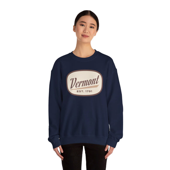 Vermont Sweatshirt - Unisex Retro Vermont Crewneck Sweatshirt