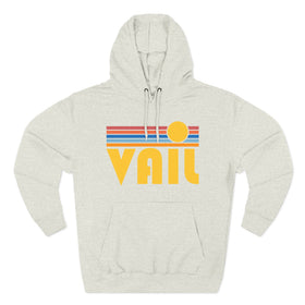 Buy oatmeal-heather Premium Vail, Colorado Hoodie - Retro Sun Unisex Sweatshirt