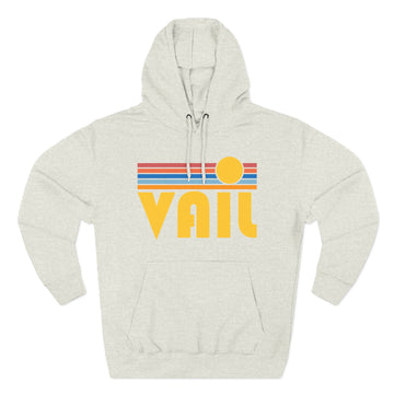 Buy oatmeal-heather Premium Vail, Colorado Hoodie - Retro Sun Unisex Sweatshirt