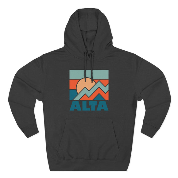 Alta, Utah Hoodie - Retro Mountain Unisex Sweatshirt