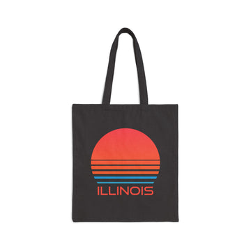 Illinois Cotton Canvas Illinois Tote Bag - Retro 80s - 0