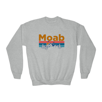 Buy sport-grey Moab, Utah Youth Sweatshirt - Unisex Kid's Moab Crewneck Sweatshirt
