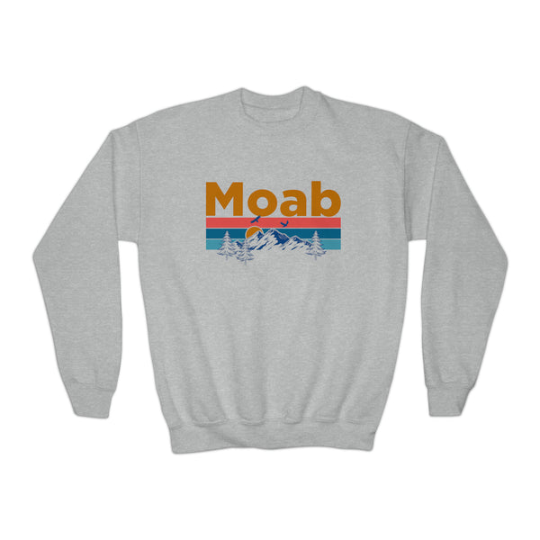 Moab, Utah Youth Sweatshirt - Unisex Kid's Moab Crewneck Sweatshirt