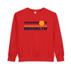 Brooklyn, New York Toddler Sweatshirt - Retro Sun Brooklyn Toddler Crewneck Sweatshirt