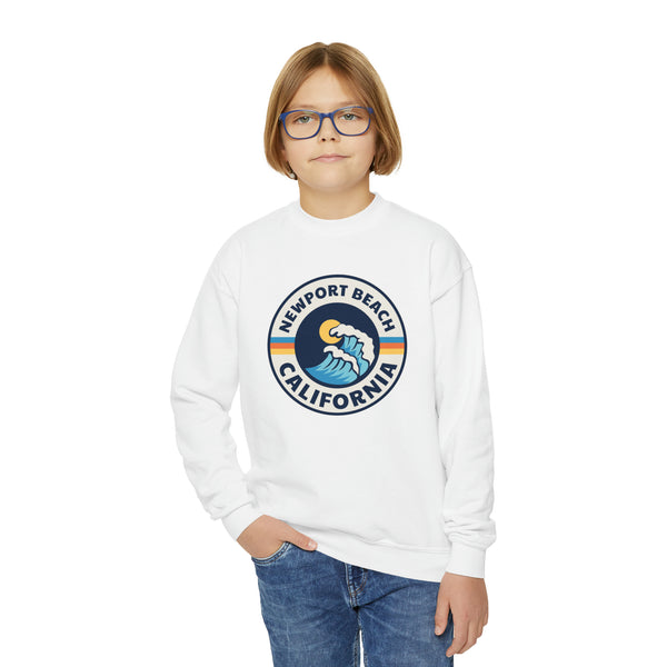 Newport Beach, California Youth Sweatshirt - Unisex Kid's Newport Beach Crewneck Sweatshirt