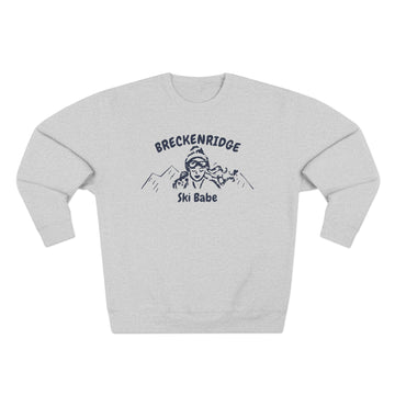 Buy heather-grey Premium Breckenridge, Colorado Ski Babe Sweatshirt