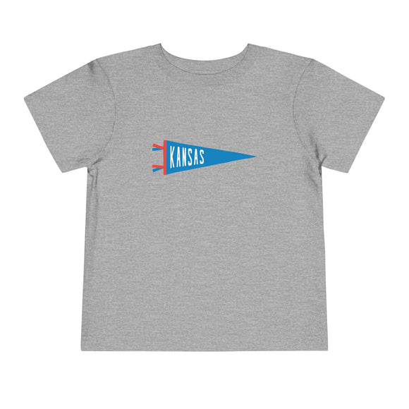Kansas Pennant Toddler Tee - Kids State Pride Shirt