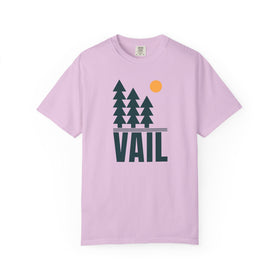 Buy orchid Vail, Colorado T-Shirt, Comfort Colors 100% Cotton Trees Tee