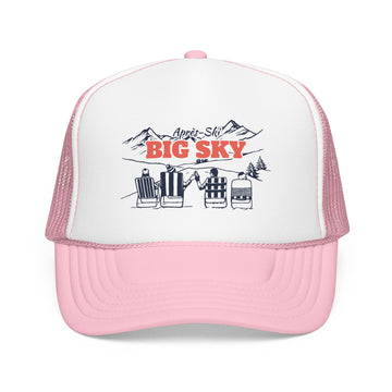 Buy light-pink-white Big Sky, Montana Après-ski Trucker Hat — Foam Mesh Cap