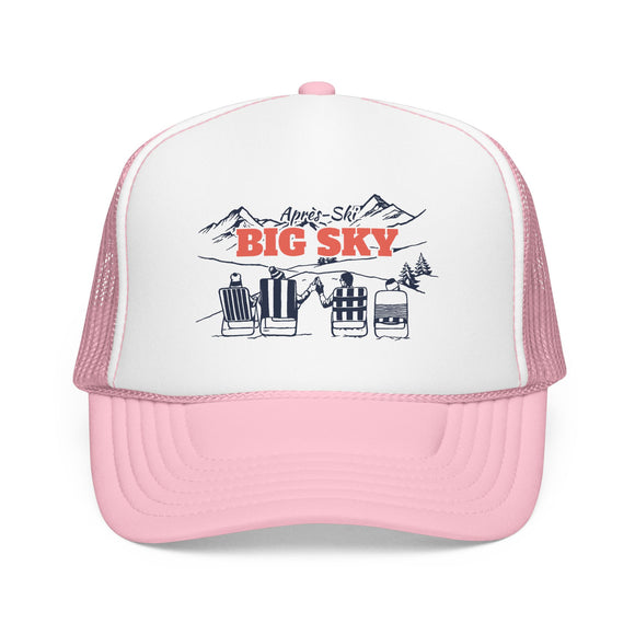 Big Sky, Montana Après-ski Trucker Hat — Foam Mesh Cap